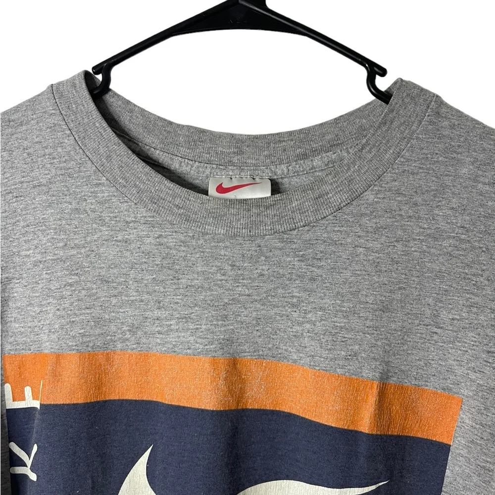 Nike Vintage Grey / White Tag Blue and Orange Flag with Nike Swoosh Spell Out XL - Picture 3 of 6